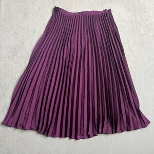 Banana Republic Purple Midi A-Line Skirt Pleated Cocktail